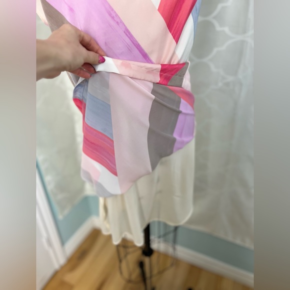 Mexx Metropolitan| Multicolor Dress Broad Striped Short Sleeve Summer Size 8 - Picture 4 of 12